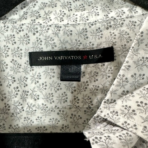 John Varvatos Star USA floral white and grey collared button up size M - Picture 11 of 11